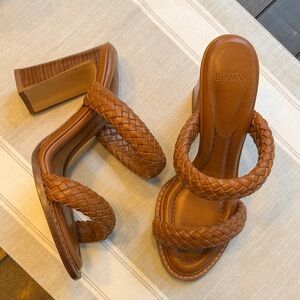 Birman Alessia Braid Strap Block Heel Sandals w / padding